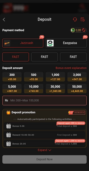 Deposit in 999SX Game