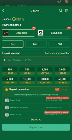 Deposit innAZ777 Game