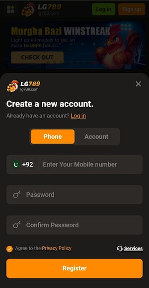 Register in LG789 Game